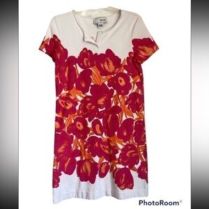 Joan Vass T-shirt Floral Printed Spring Summer Dress Swimsuit Coverup Size 0